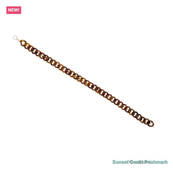 Tortoiseshell Leopard Skinny Link Chain Belt 1 1/4\
